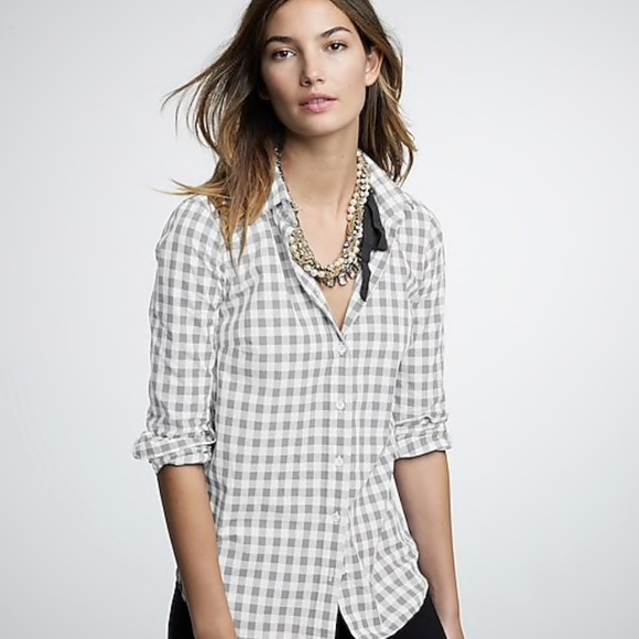 J. Crew Tops - JCrew cotton check shirt